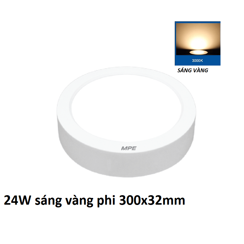 Đèn led ốp trần gắn nổi 12W 18W 24W thân nhựa chính hãng MPE