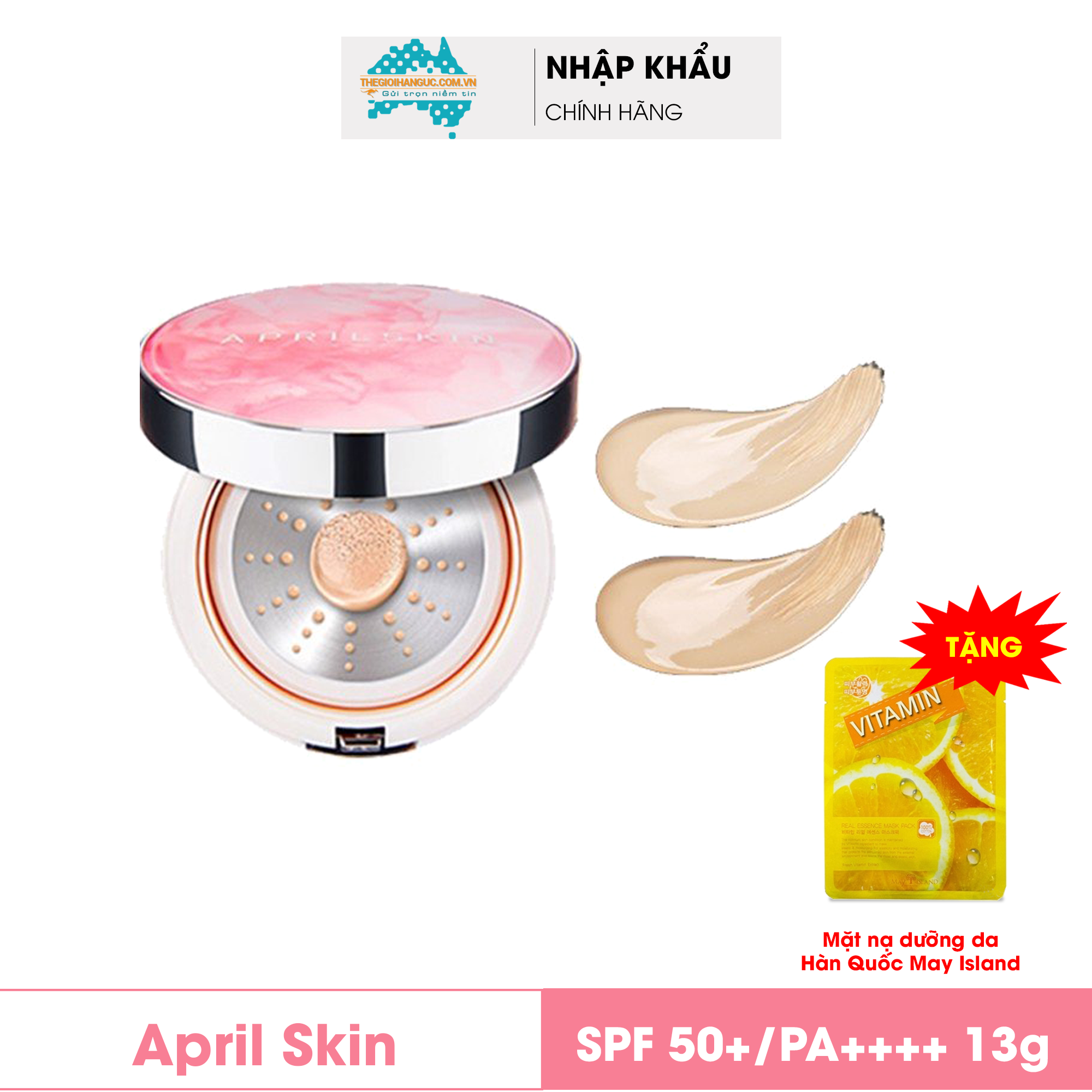 [Hàng Chính Hãng] Phấn Nước April Skin Magic Essence Shower Cushion Spf50/Pa++++ (13G)