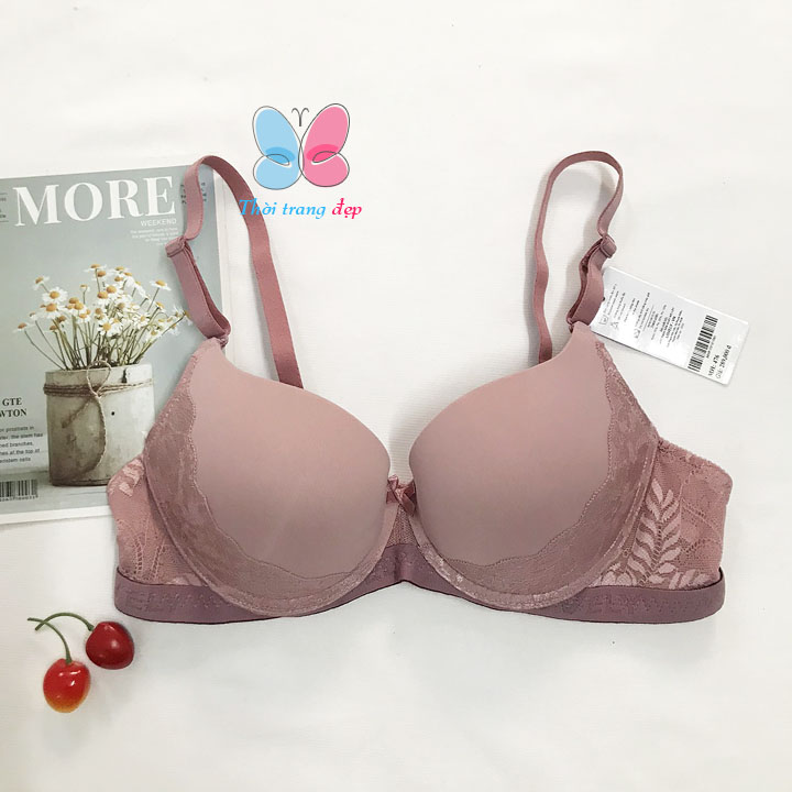 ÁO NGỰC LOVELY áo ngực lovely phối ren mút áo lót ép siêu dày nguyên quả AL476