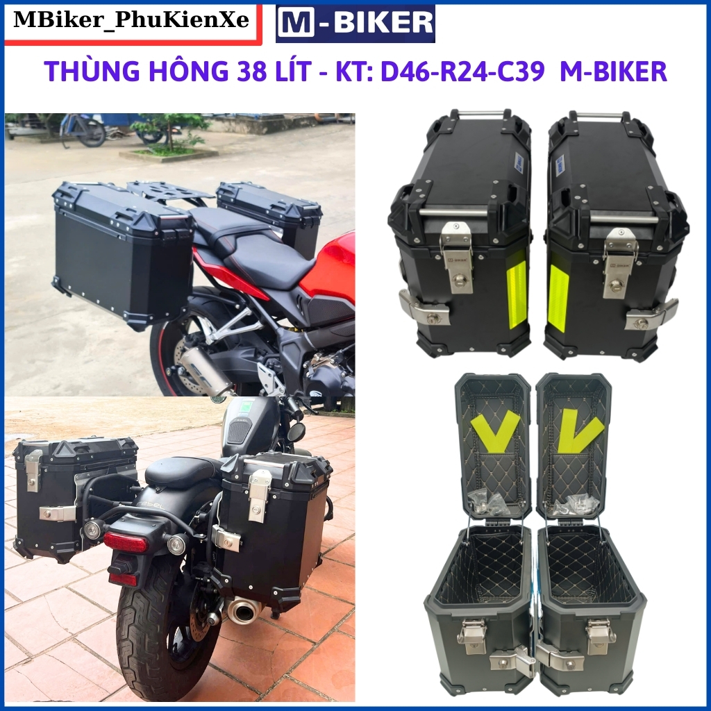 Thùng top nhôm thùng top nhôm 25l 28l 36 45 thùng nhôm gắn baga xe Chính hãng MBIKER