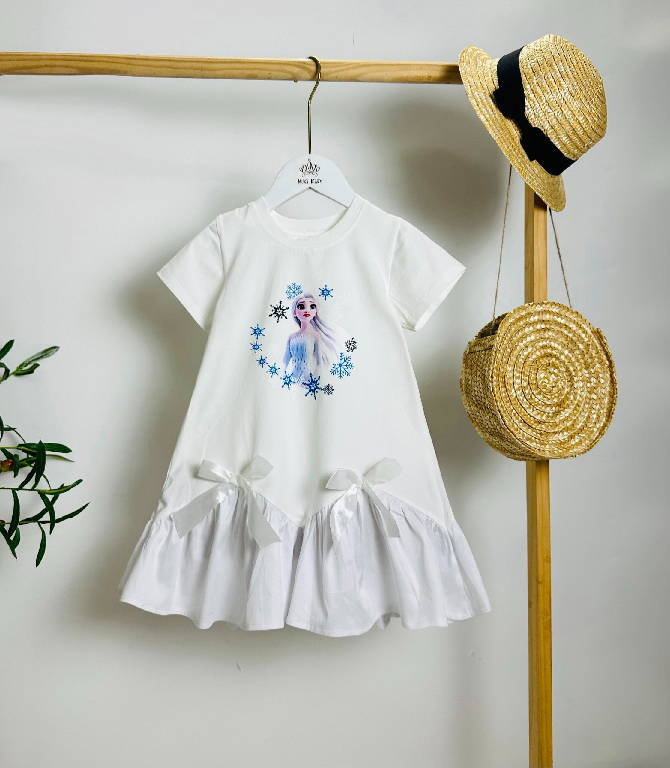 Váy công chúa Elsa chất thun cotton siêu mềm mát đầm thun in hình Elsa dễ thương cho bé gái từ 13-40kg váy đi chơi đi học cho bé gái