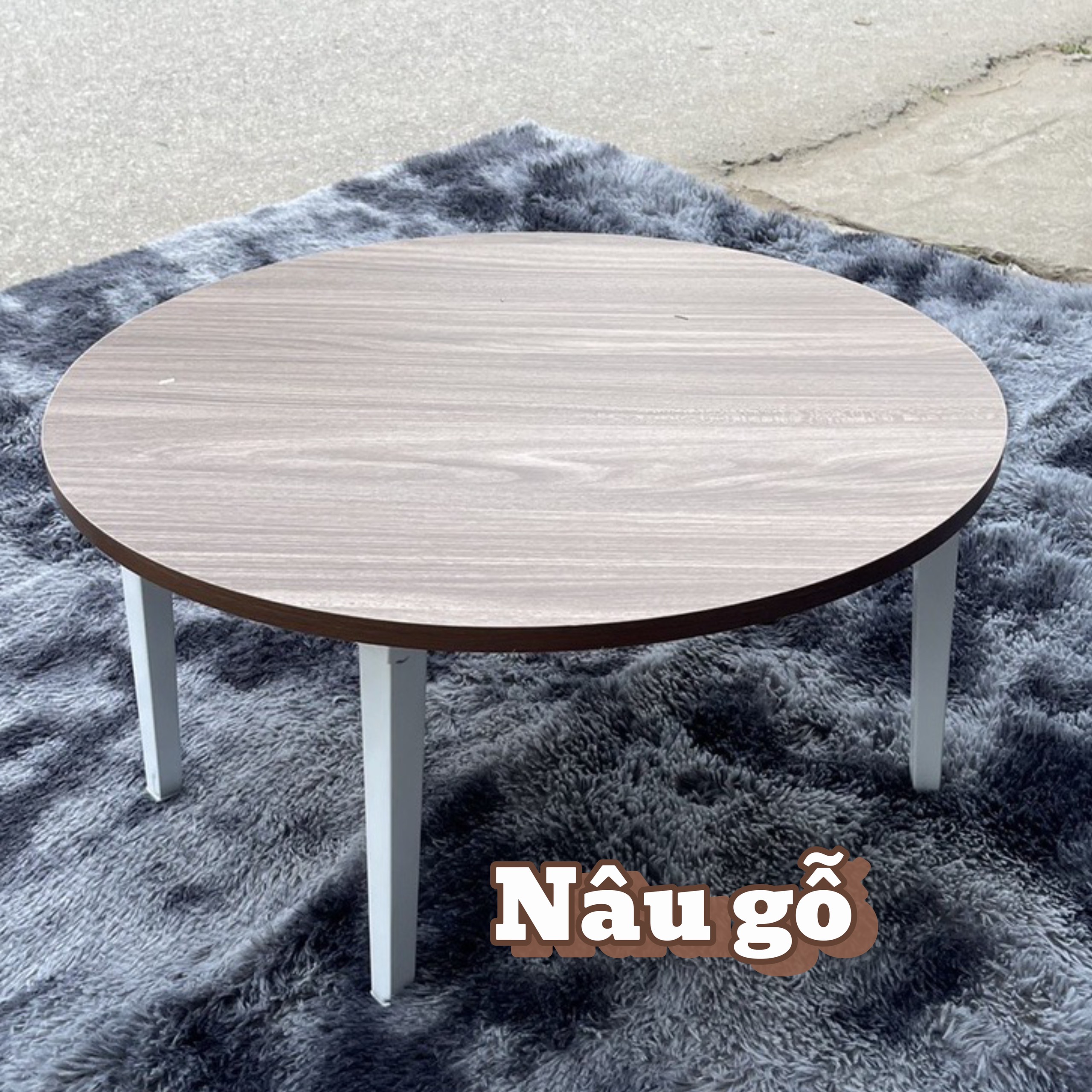 Bàn trà tròn sofa ngồi bệt gấp gọn chân gỗ tự nhiên Bàn tròn cafe dùng làm decor phòng ngủ nhiều màu