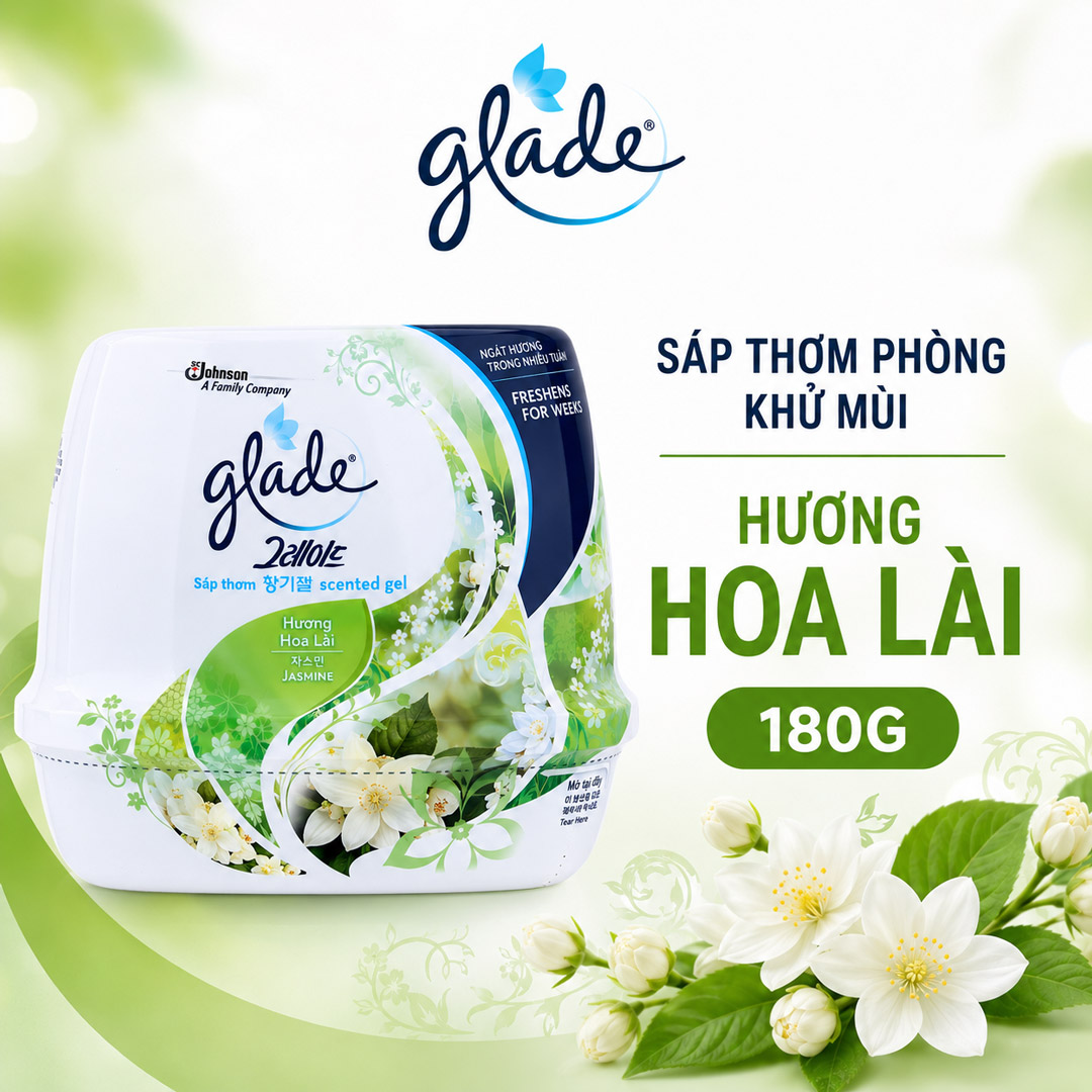 Sáp Thơm Phòng Glade Khử Mùi Hương Hoa 180g Scented Gel Hasaki Sản Phẩm Chính Hãng