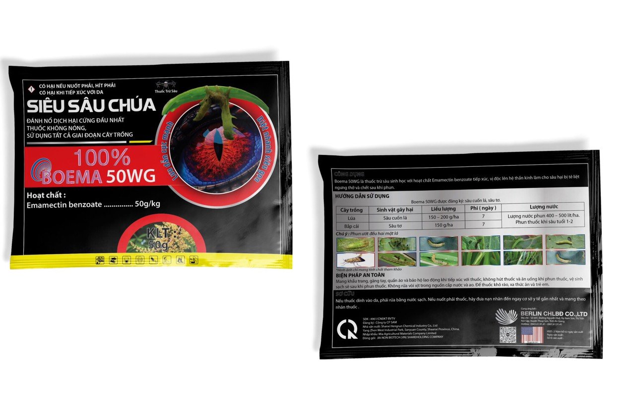 Thuốc trừ sâu sinh học Emamectin 50WG (Gói 50g)- Chuyên Sâu và Bọ trĩ đã kháng thuốc.