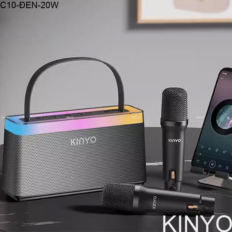 Bộ Loa Bluetooth + 2 Mic Hát Karaoke Mini Tại Nhà C10 Có Thể Thay Đổi Giọng Dễ Sử Dụng