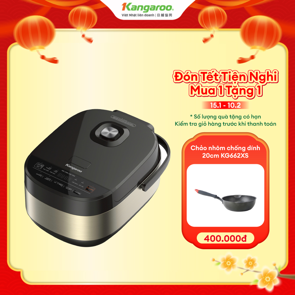 Nồi cơm điện cao tần Kangaroo KG15RIH1 1.5 lít, màu đen