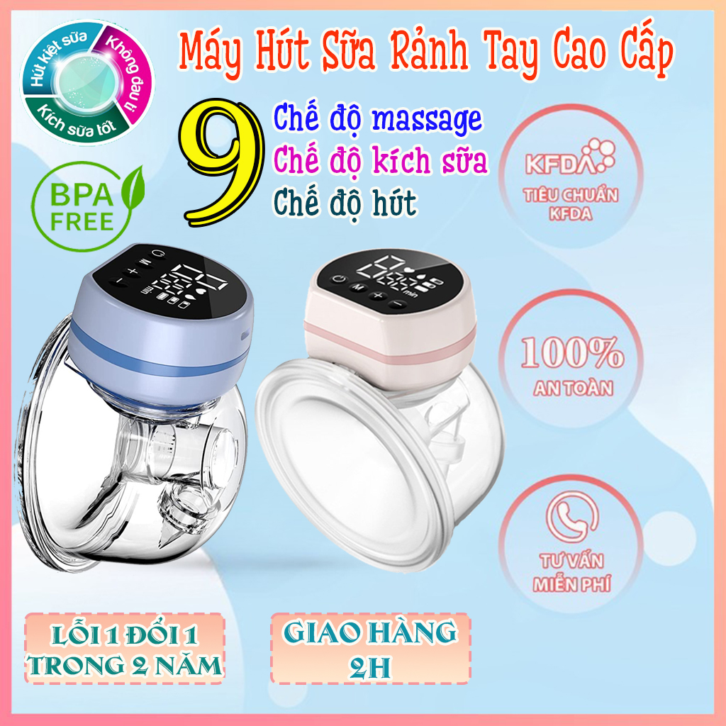 Máy hút sữa điện rảnh tay không dây Fatz baby Freemax 1 FB1201CW - 9 chế độ massage vắt sữa kích sữa