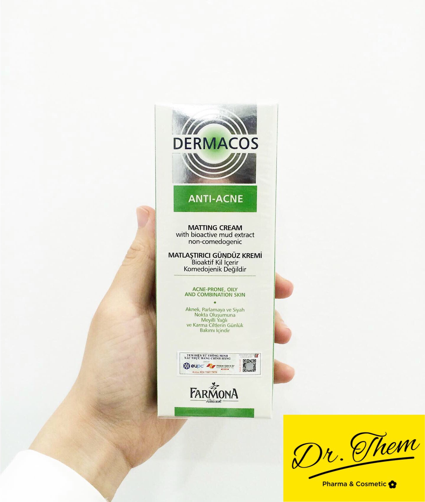 Dermacos Kem Giảm Bóng Nhờn Ngừa Mụn Farmona Dermacos Anti Acne Matting Cream 50ml – Chứa Bùn Hoạt Tính