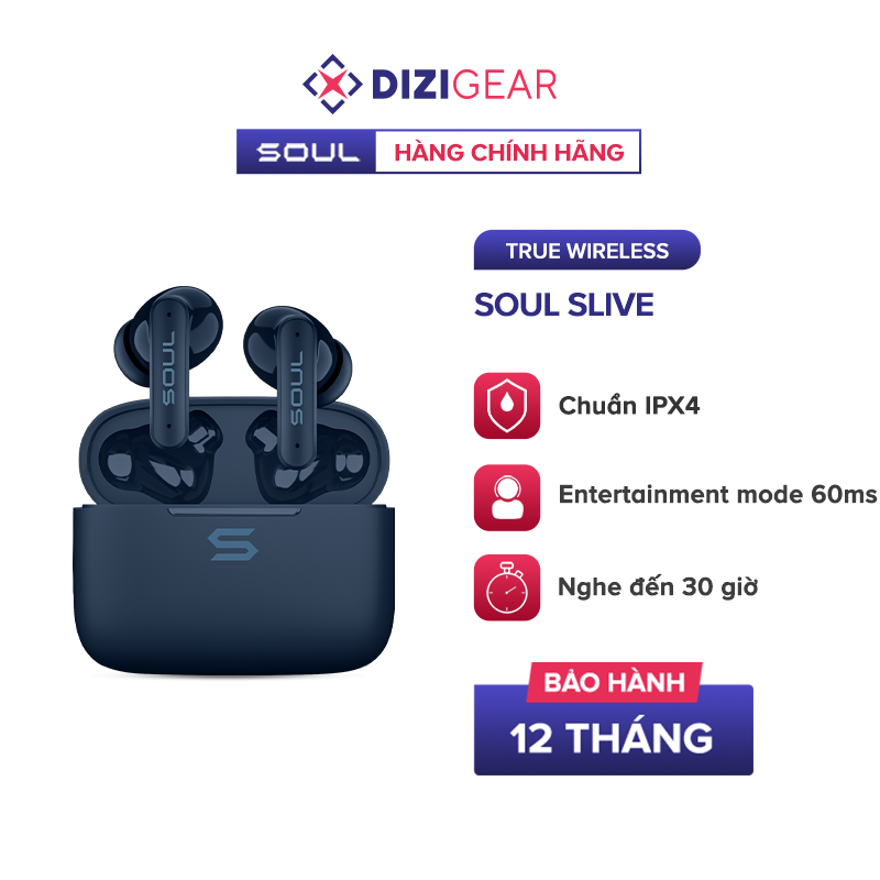 Tai Nghe TWS SOUL S-Live 30 BT 5.3 Kháng IPX4 Độ Trễ Thấp 60ms Nghe Nhạc Đến 30H - Hàng Chính Hãng