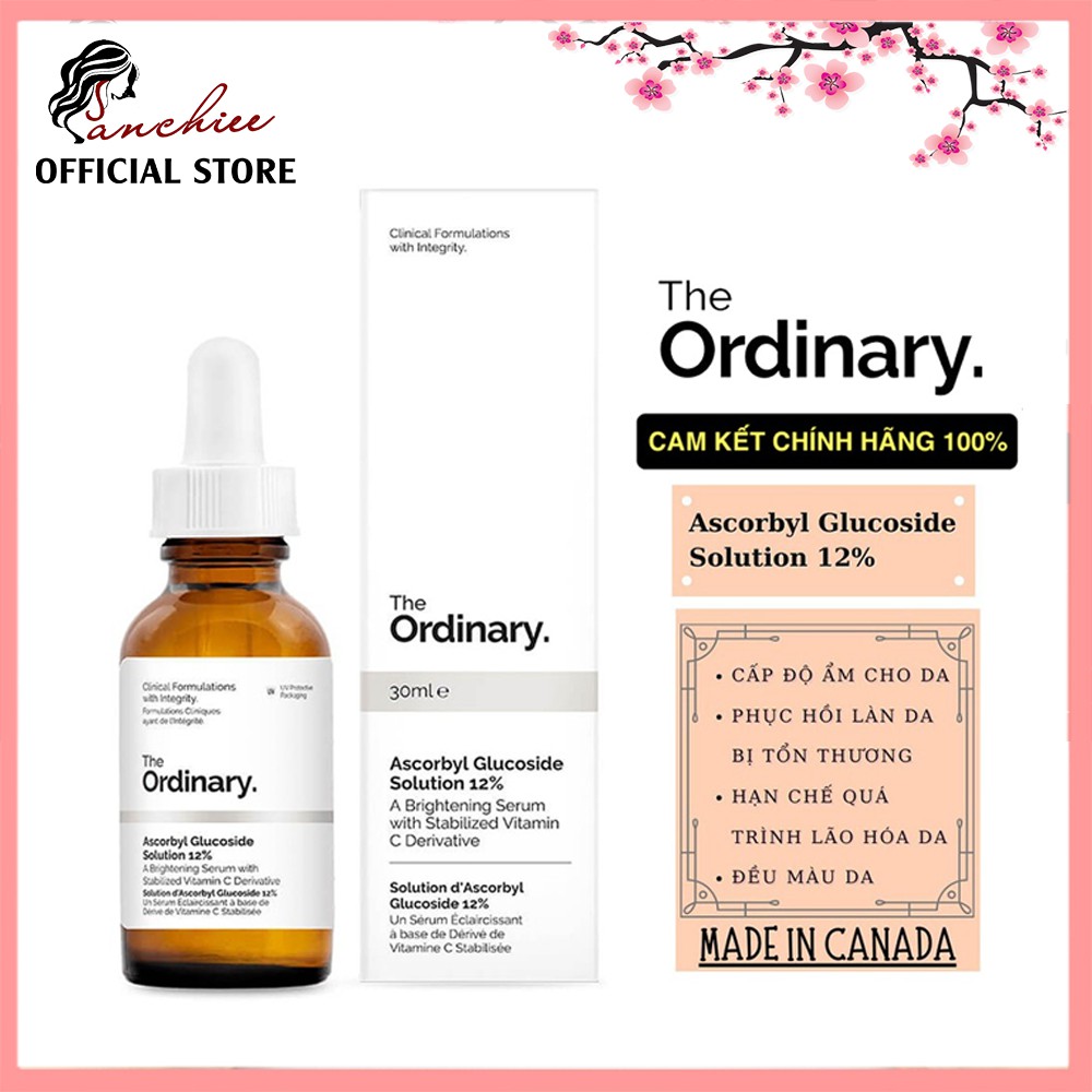 Serum The Ordinary Ascorbyl Glucoside Solution 12%.Siêu Làm Sáng Mầu Da Dưỡng Ẩm Chống Lão Hóa