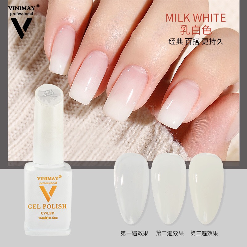 [HCM]Sơn Gel Màu Trắng Sữa Sơn Gel Thạch Trắng Đục  Màu Đẹp Chuyên Dụng Cho Nail Salon  Vinimay Chính Hãng  Nail Xinh Shop