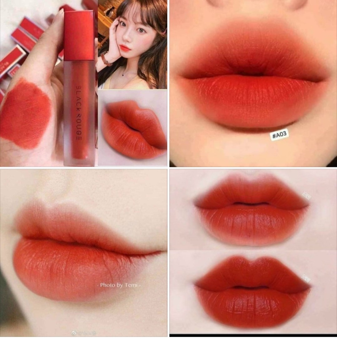 Son Black rouge A03 đỏ cam cháy