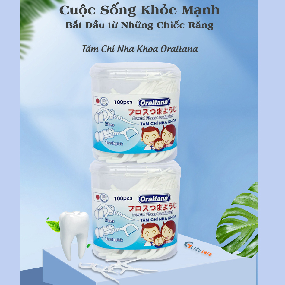 Combo 6 lọ tăm chỉ nha khoa Oraltana Lọ 100 cái xuất Nhật tăm xỉa răng nha khoa y tế chất lượng cao sợi chỉ siêu dai đầu tăm linh hoạt sản xuất theo tiêu chuẩn quốc tế đạt chuẩn chất liệu an toàn