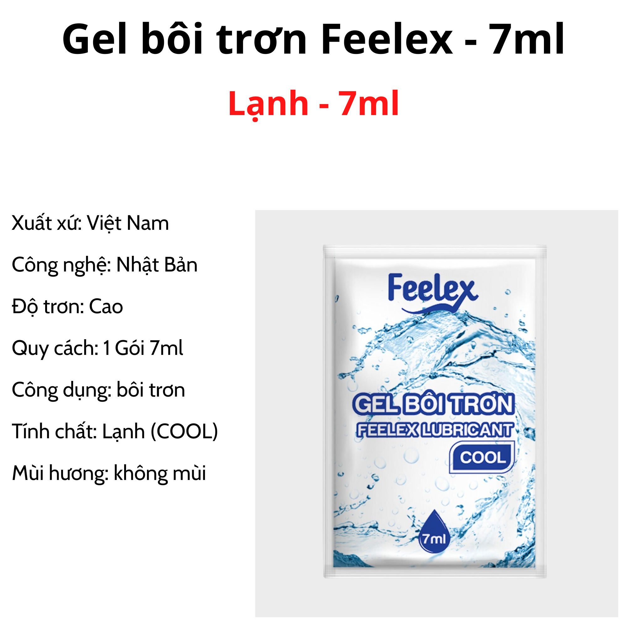 Gel bôi trơn Feelex Lubricant nhiều mùi hương nhỏ gọn tiện dụng - gói 7ml