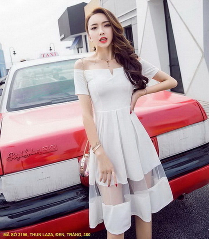 MyDu Shop  MS 2196 – Đầm Trễ Vai Thun Laza Dáng Xòe Dự Tiệc sang Chảnh