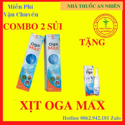 [Hcm](Mua 2 Uống Tặng 1 Xịt) Oga Max - Hỗ Trợ Viêm Xoang Mũi Dị Ứng Bằng Công Nghệ Mới (Lọ 20 Viên) - An002