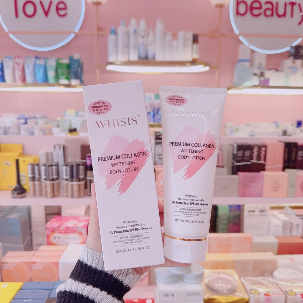 [Freeship Max] Kem Dưỡng Thể Trắng Da Body WHISIS Premium Collagen Whitening Body Lotion 200ml Chống