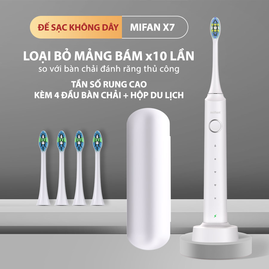Bàn Chải Điện Sonic X5 - Bàn chải đánh răng máy sóng âm công nghệ Đức, màu Trắng, Đen, Hồng