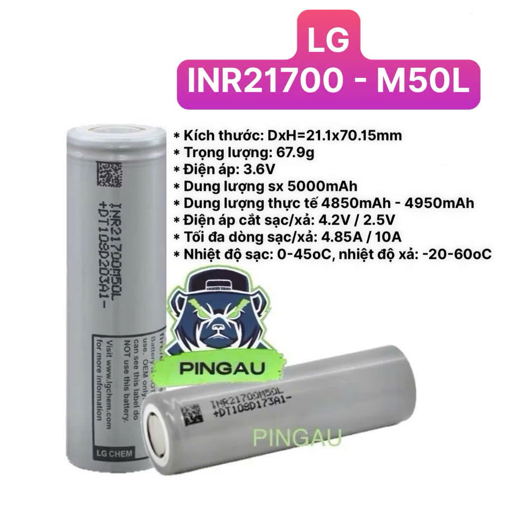 Pin LG 21700 M50L mới 100% dùng cho xe điện sạc dự phòng lưu trữ