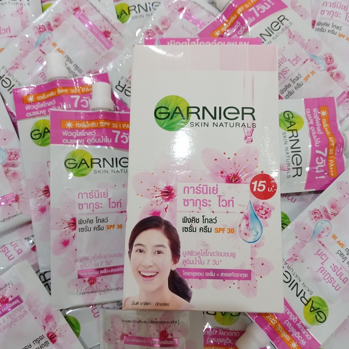 6 Gói Kem Dưỡng Da Chống Nắng Làm Trắng Da Garnier Cao Cấp Thái ( 1 Hộp 6 Gói ) .