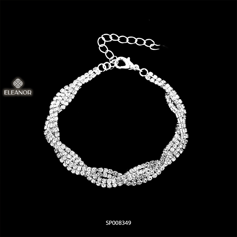 Dây chuyền bông tai nữ chuôi bạc 925 Eleanor Accessories bộ trang sức chocker đính đá phụ kiện trang