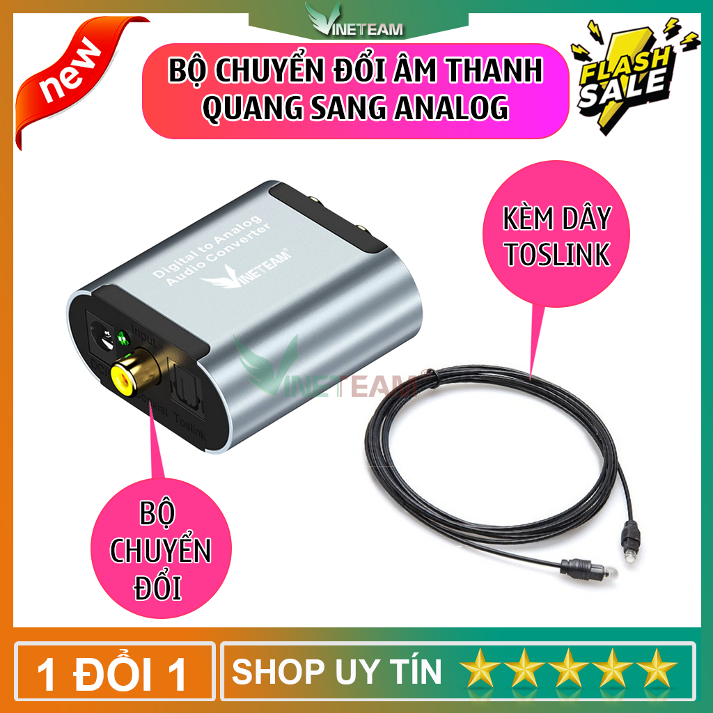 Bộ chuyển đổi âm thanh optical ra av RCA có jack 3.5 chuyển tín hiệu digital sang analog kèm dây qua