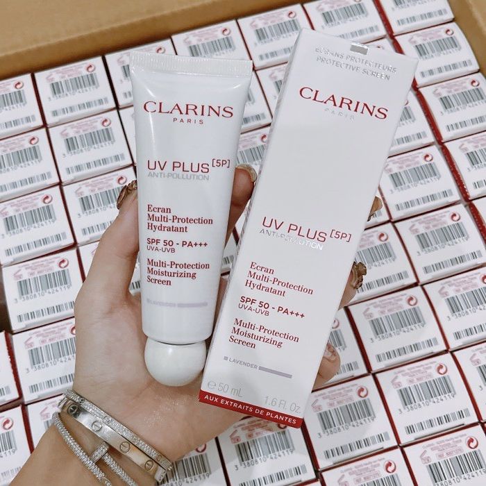 Mẫu Mới - Kem Chống Nắng Clarins Tím - Kem Chống Nắng Cho Da Dầu Mụn Clarins Lavender Fullsize - 50Ml