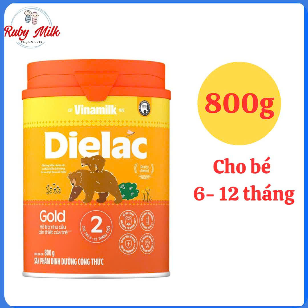 Sữa bột Dielac Alpha Gold 2 - Lon 850g (cho trẻ từ 6 - 12 tháng tuổi)