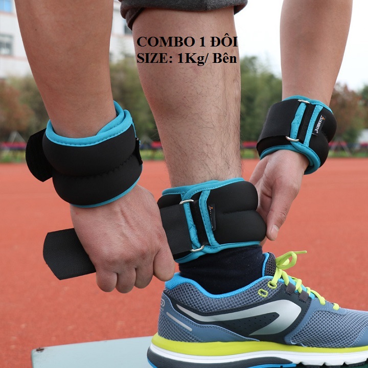 Tạ đeo cổ tay cổ chân size từ 1kg/2kg/3kg/4kg 1 đôi tập gym chạy bộ chất liệu hạt bi sắt tăng cơ giảm mỡ