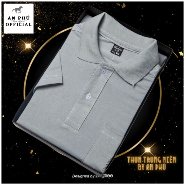 VẢI COTTON CAO CẤP - Áo thun nam trung niên ngắn tay có cổ vải cotton đẹp - áo thun trung niên nam n