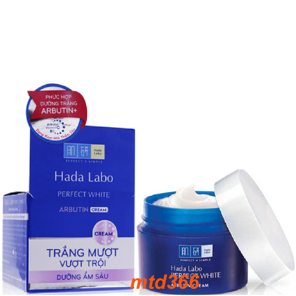 Kem Dưỡng Trắng Mượt Vượt Trội Hada Labo Perfect White Arbutin Cream 50G 100%