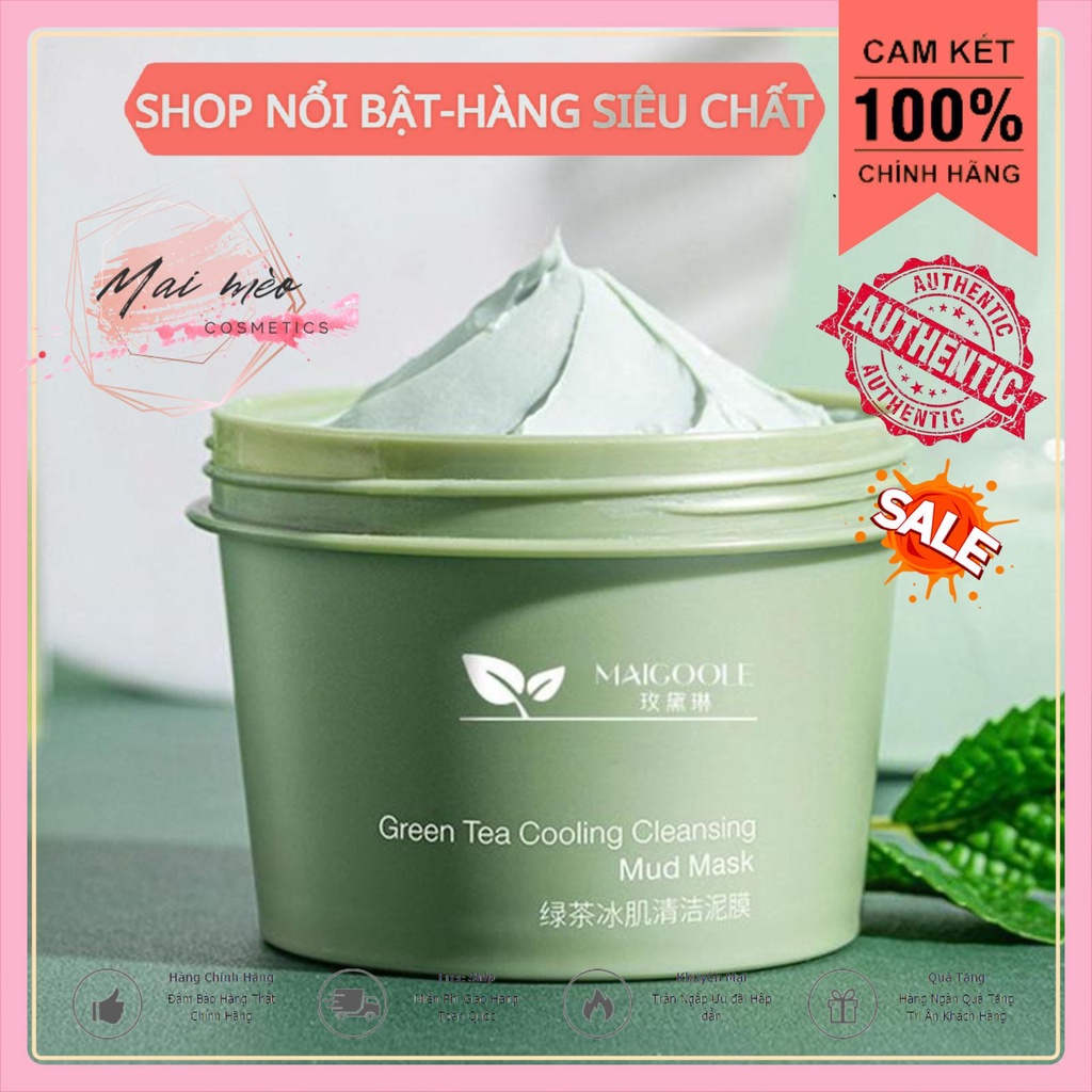 Mặt Nạ Đất Sét Maigoogle Tinh Chất Trà Xanh Đánh Bay Mụn Đầu Đên Kiêm Dầu Dưỡng Trắng Da