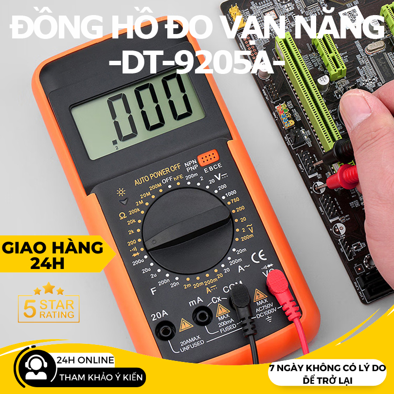 đồng hồ đo điện đa năngBộ 1 Đồng hồ đo vạn năng Excel DT9205A Thích hợp cho thợ điện tử hay học sinh