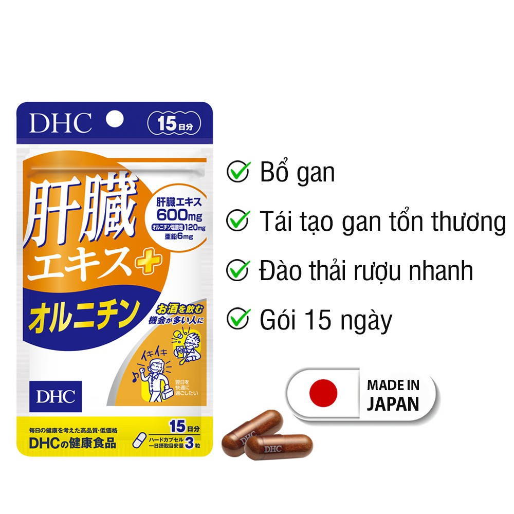 Viên Uống Bổ Gan Dhc Nhật Bản Liver Essence - Ornithine Thực Phẩm Chức Năng Giải Độc Gan Đào Thải Rượu Hiệu Quả 15 Ngày