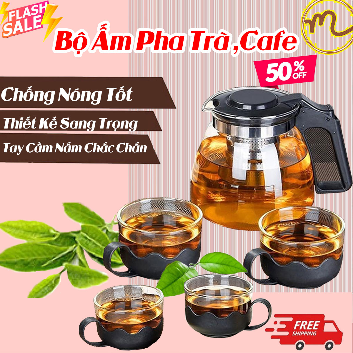 Bộ Ấm Chén Bộ Ấm Chén Pha Trè Pha Cà Phê Bình Lọc Trà Và 4 ly Bộ Ấm Pha Trà Hiện Đại Sang Trọng Bình