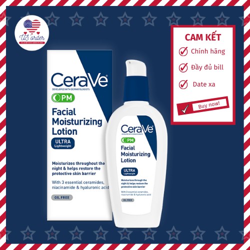 Kem Dưỡng Ẩm: Cerave Facial Moisturizing Lotion Pm Với 4% Niacinamide
