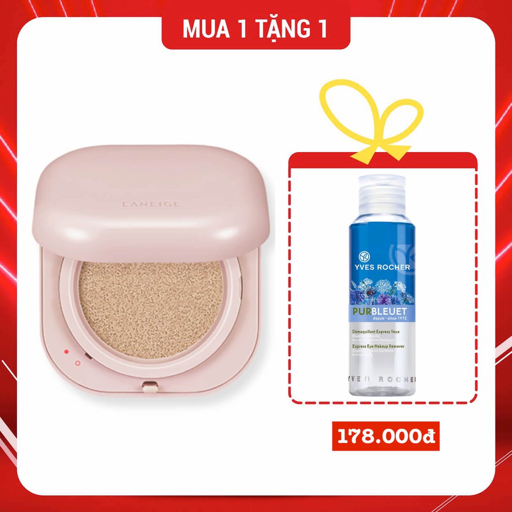 Phấn Nước Trang Điểm Tặng Kèm Lõi Dưỡng Ẩm Thế Hệ Mới Cho Lớp Nền Bóng Khỏe Laneige Neo Cushion Glow 15g x 2