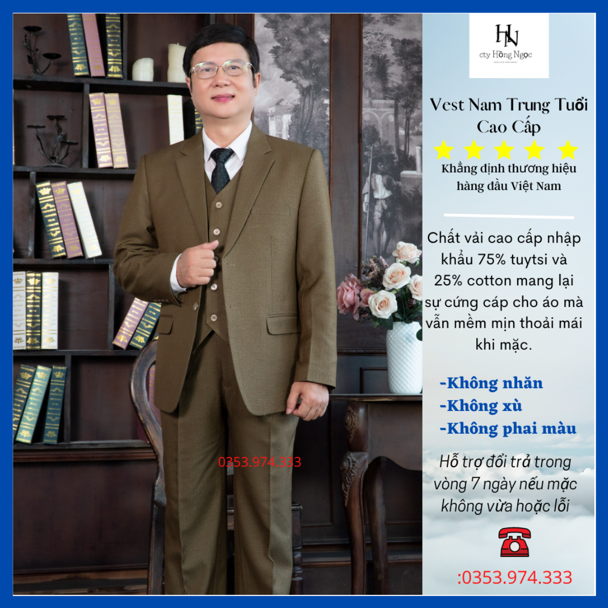 Vest trung niên nam đẹpvest nam trung niên phong cách quý ông chất liệu nhập khẩu ẤN ĐỘ