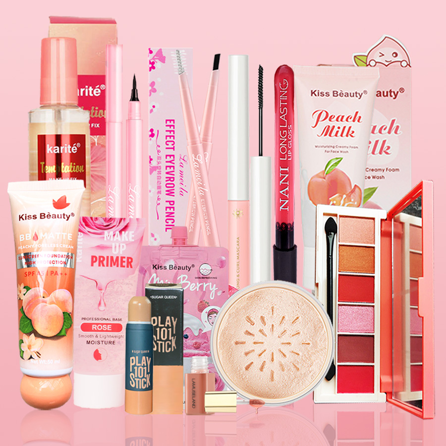 [HCM][Peachy Sis] Bộ mỹ phẩm trọn bộ 13 món Không thấm nước và chống mồ hôiMỹ phẩm cho da mặt + mỹ phẩm mắt + mỹ phẩm môi + làm sạch da mặt(2 kết hợp có sẵn)