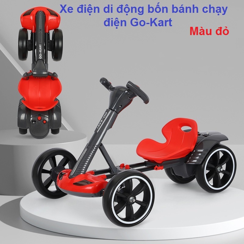 Xe điện di động bốn bánh chạy điện Go-Kart dành cho trẻ em không cần lắp đặt - Xe điện gấp gọn Go Ka