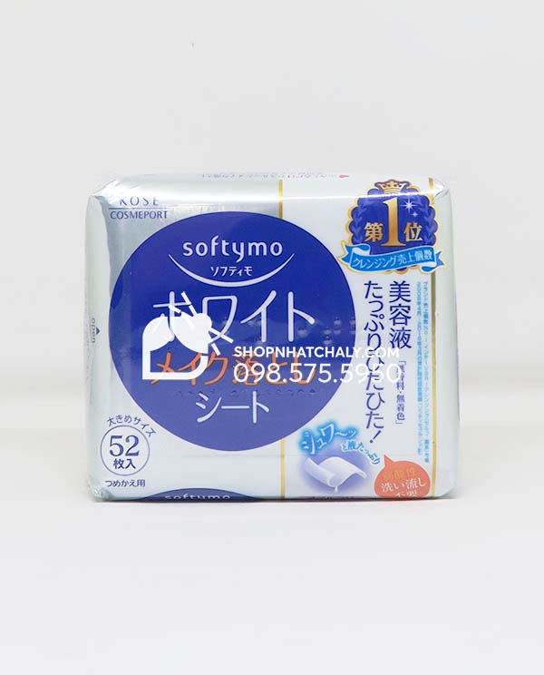 Khăn giấy ướt tẩy trang Kose Softymo Nhật Bản 52 miếng (3 loại) | Tẩy trang nội địa Nhật