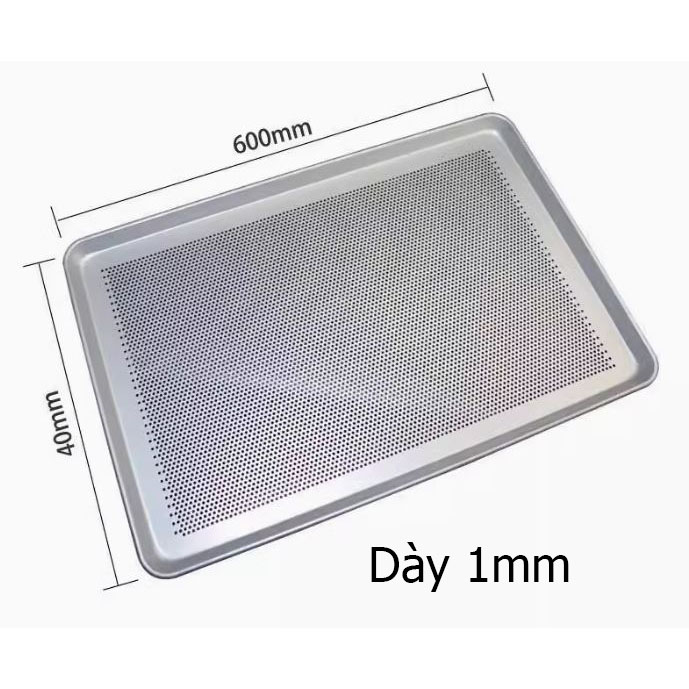 Khay Nhôm Chữ Nhật 60x40cm Khay Nhôm Đục Lỗ 60x40cm Khay Nhôm Chống Dính 60x40cm Khay Nhôm Nướng Bán