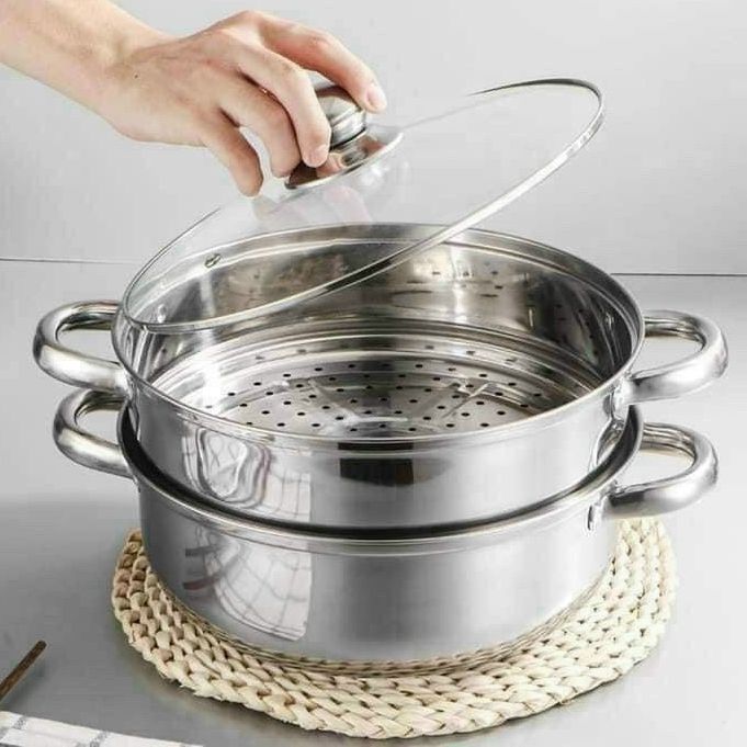 NỒI HẤP INOX 2 TẦNG SIÊU TỐC KÍCH THƯỚC LỚN CHỐNG DÍNH TỐT - XỬNG HẤP THỨC ĂN 3 TẦNG INOX 304 CAO CẤ