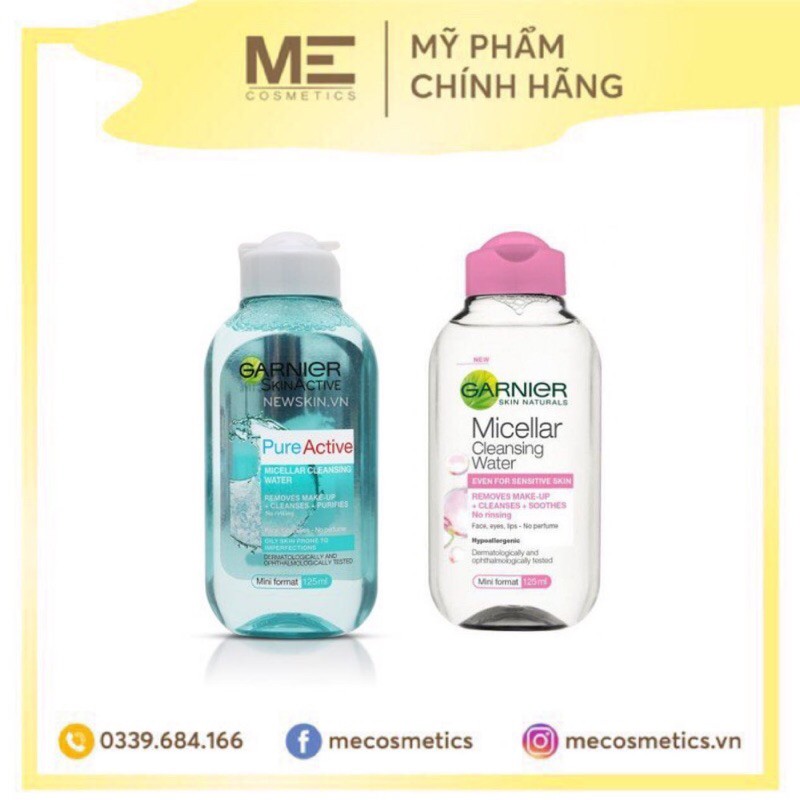 Tẩy Trang Garnier Micellar Cleansing Water 125Ml - Xanh