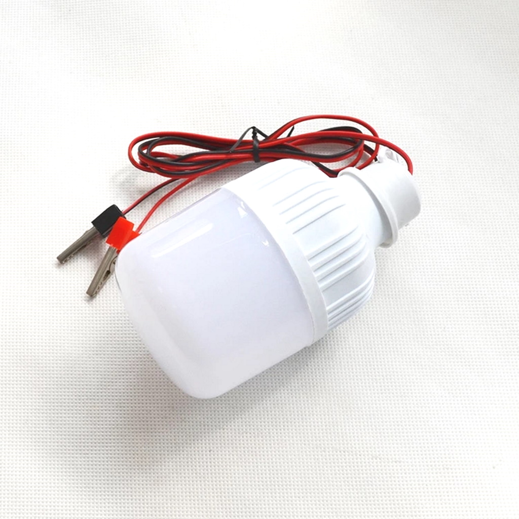Bóng Đèn Led 12V 50W Kẹp Bình Ắc Quy Có Dây Và Kẹp Dùng Đi Cắm Trại Dự Phòng Khi Mất Điện (Loại Tốt)