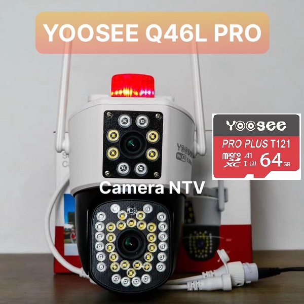 Camera ip Wifi YooSee PTZ 2 Mắt Q30D Có Loa Ngoài - chuẩn 4.0mpx siêu nét góc rộng ban đêm xem có mà