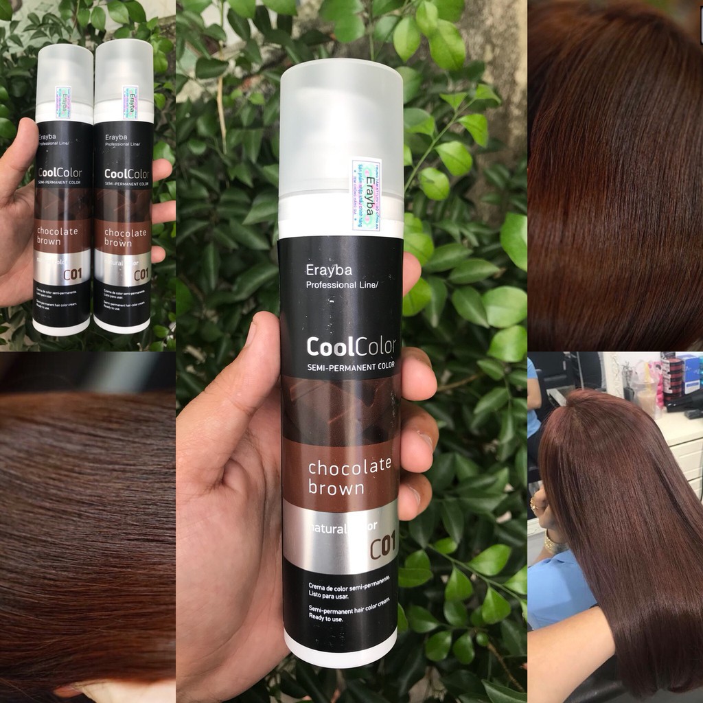 [Hcm]Thuốc Nhuộm Light Bóng Cool Color Erayba Chocolate Brown C01 100Ml