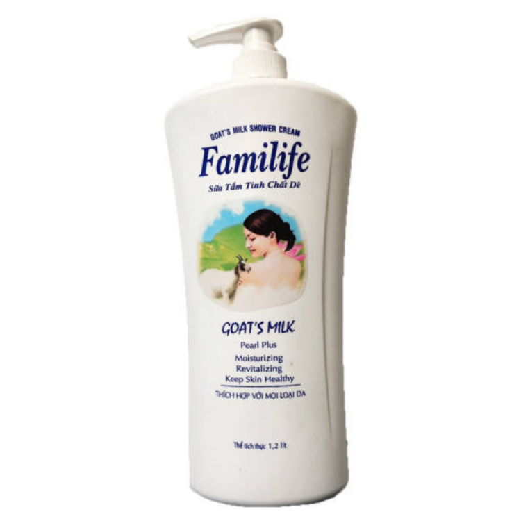 Sữa Tắm Trắng Da Hương Sữa Dê Familife 1200Ml Công Thức Dưỡng Ẩm Dịu Nhẹ Lưu Hương Bền Lâu