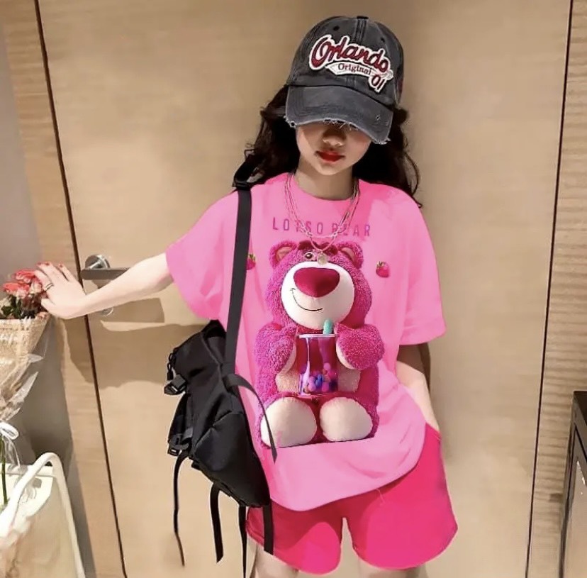 HOÀN TIỀN 15% - [11-52kg] Đồ bé gái set bộ cộc tay bé gái gấu dâu LOTSO BEAR chất cotton mịn mát bộ 