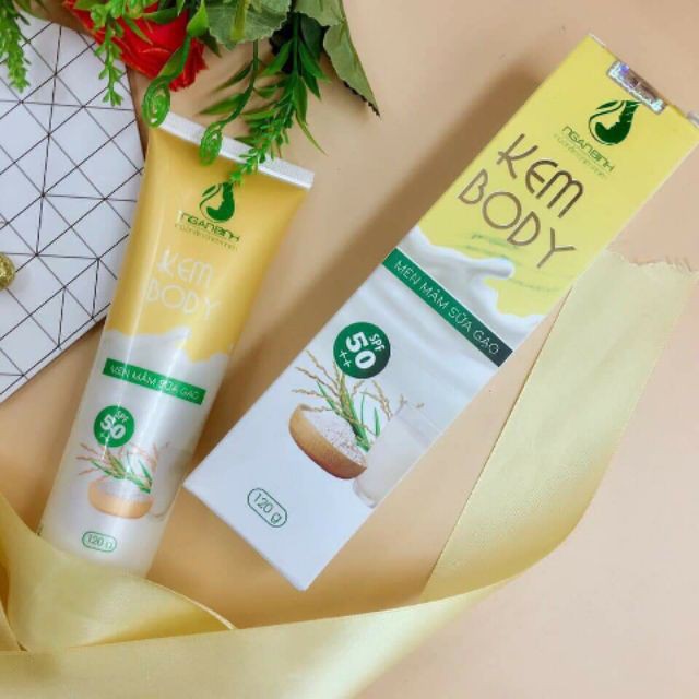 Kem body men mầm sữa gạo ngân bình kem dưỡng đã ngân bình ….